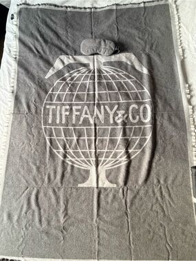 Tiffany & Co. Globe Logo Travel  Set , 100% Cashmere Blanket and mask .